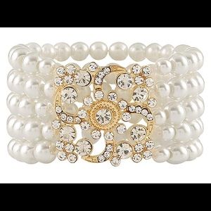 Inspired Pearl Elastic Bracelet Bangle